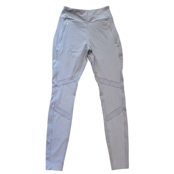 Athleta Leggings Women's 0 Grey Hybrid Summiter Tight Hiking Trail Zip Pockets - Picture 2 of 5